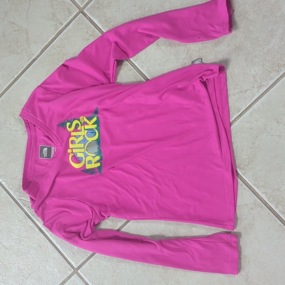 The North Face Other - Girls size 7 The North Face pink long sleeve shirt Girls Rock